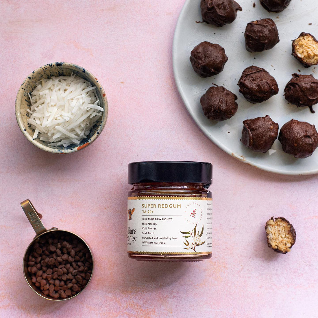 Coconut bliss balls with raw honey for some Sunday sweetness