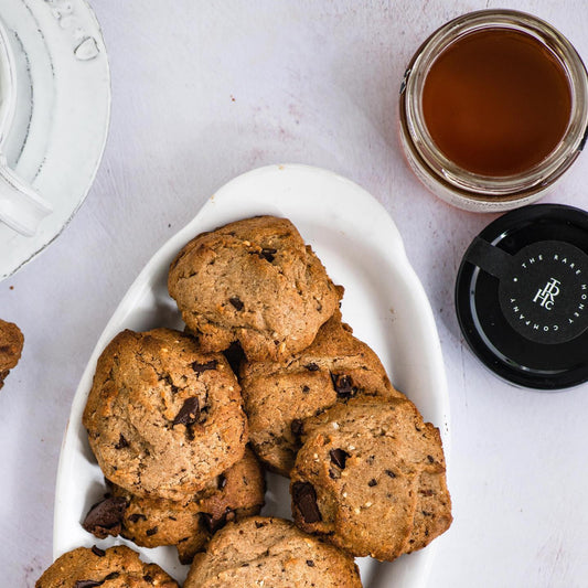 Sourdough honey and chocolate cookies